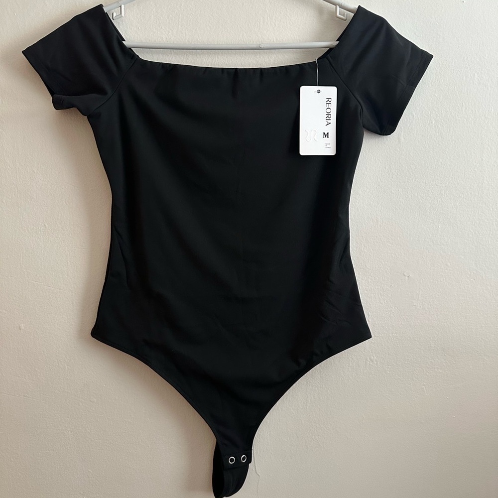 ReoRia Black Womens Piece Bodysuit